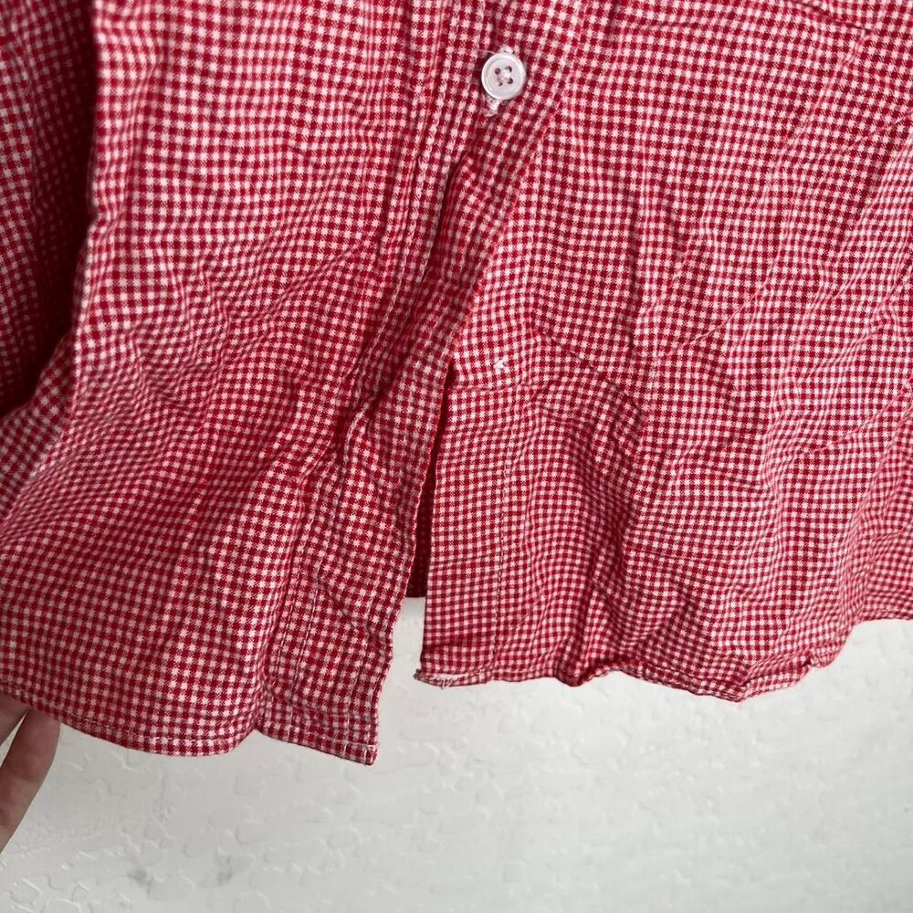 Looney Tunes Red & White Check Short Sleeve Button Up Shirt - Picture 8 of 9